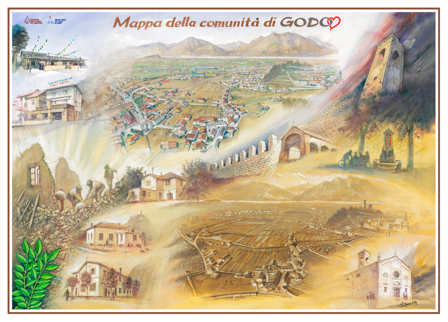 mappa di Godo - Ecomuseo delle Acque
